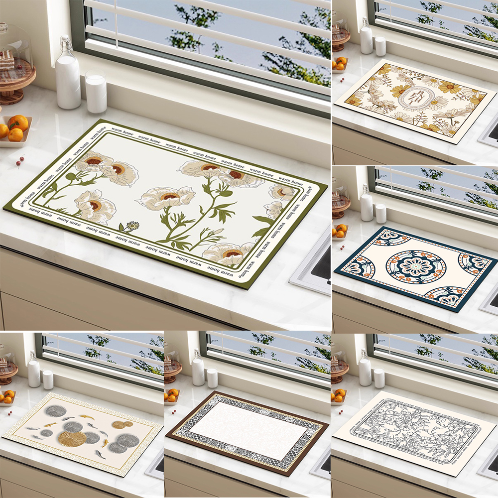 Food Prep Mat - Diatomaceous Earth Drying Mat Minimalist Solid