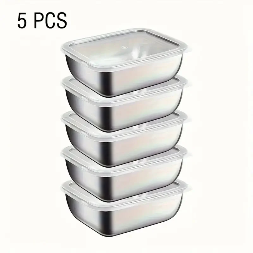 Meal Prep Chef - 5pcs Stainless Steel Food Storage Stackable