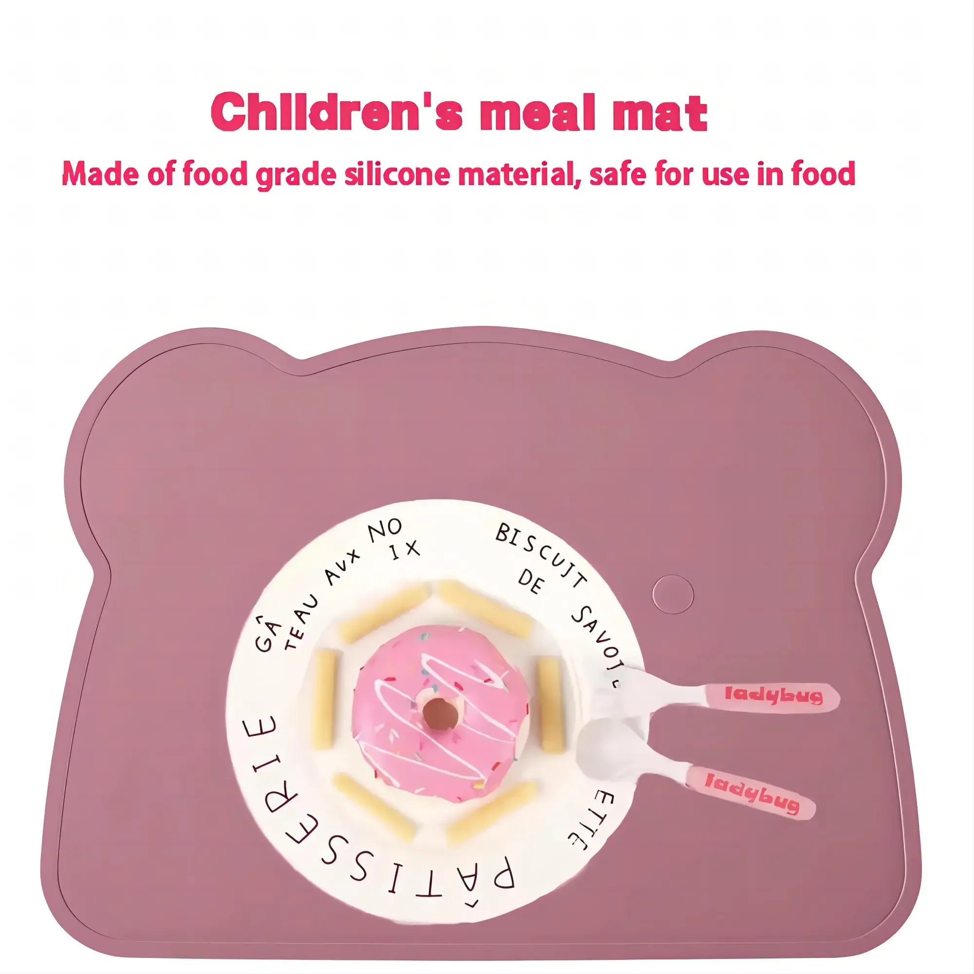 Food Prep Mat - Children's Bear Placemat Silicone Insulated Placemat