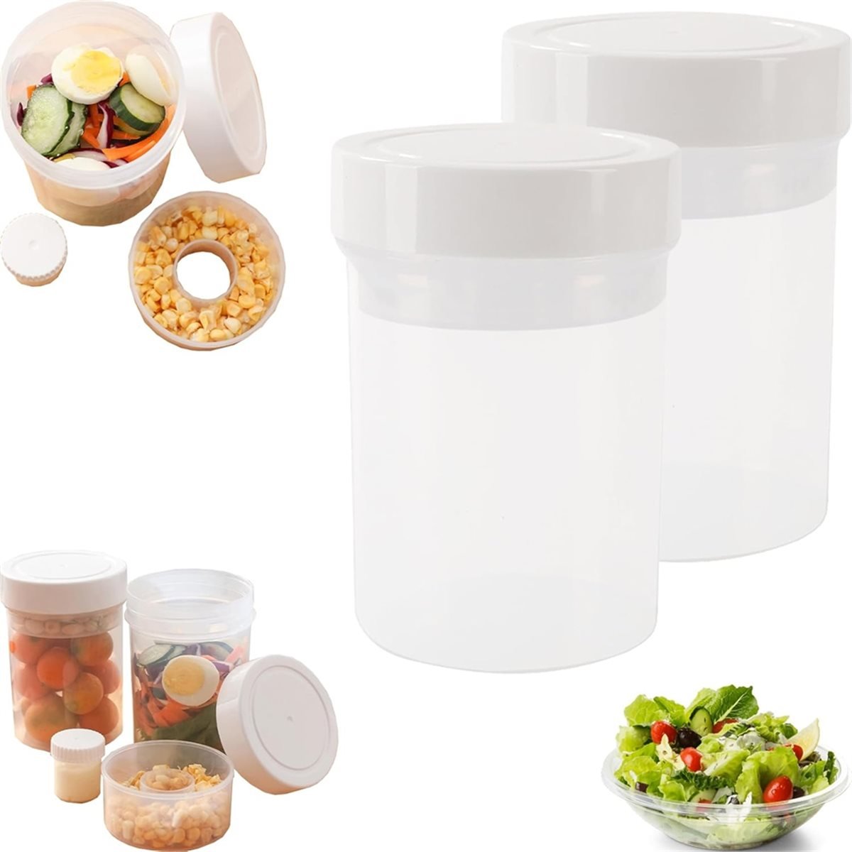 Leakproof Salad Jars - Wet/Dry - Meal Prep Jar Salad のレビューと価格