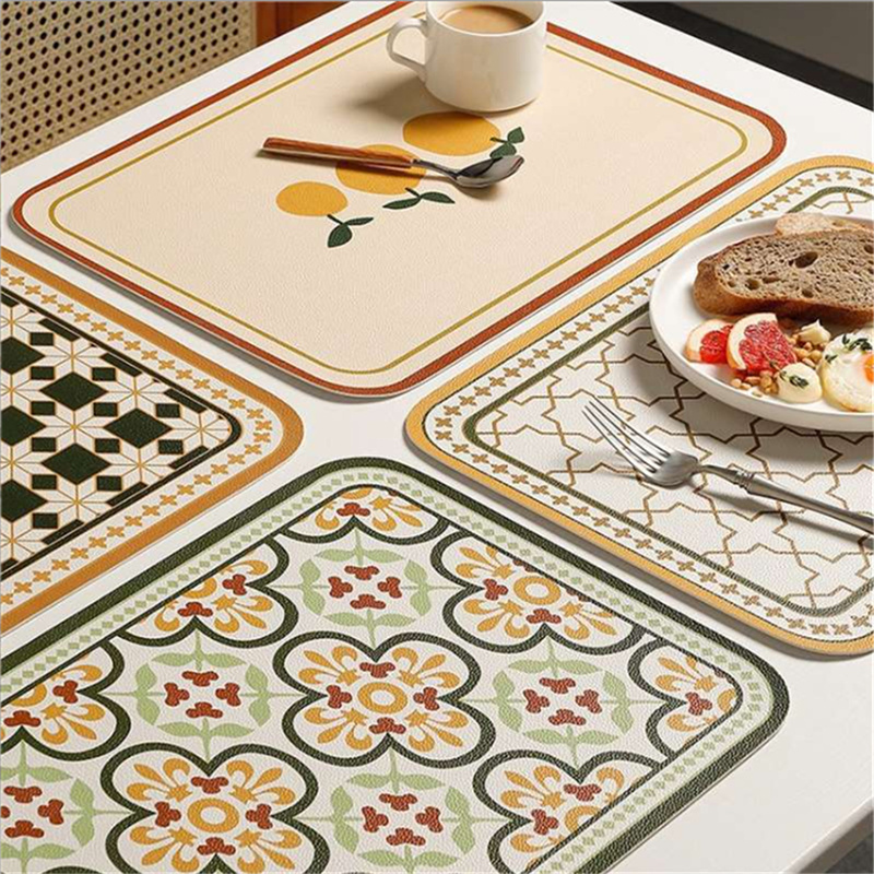 PU Retro Leather Placemat Oil  - Food Prep Mat のレビューと価格
