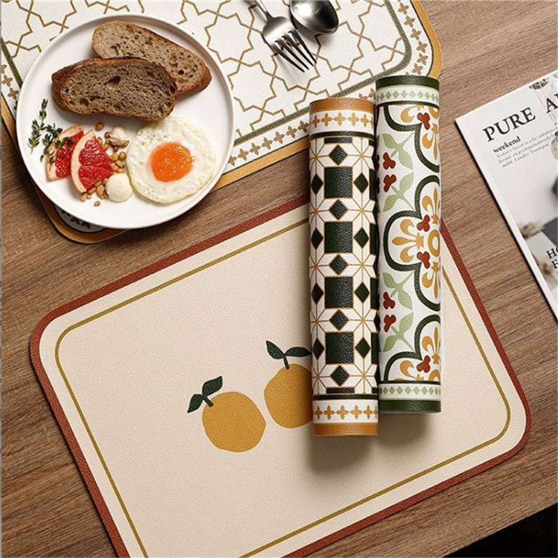 PU Retro Leather Placemat Oil  - Food Prep Mat のレビューと価格