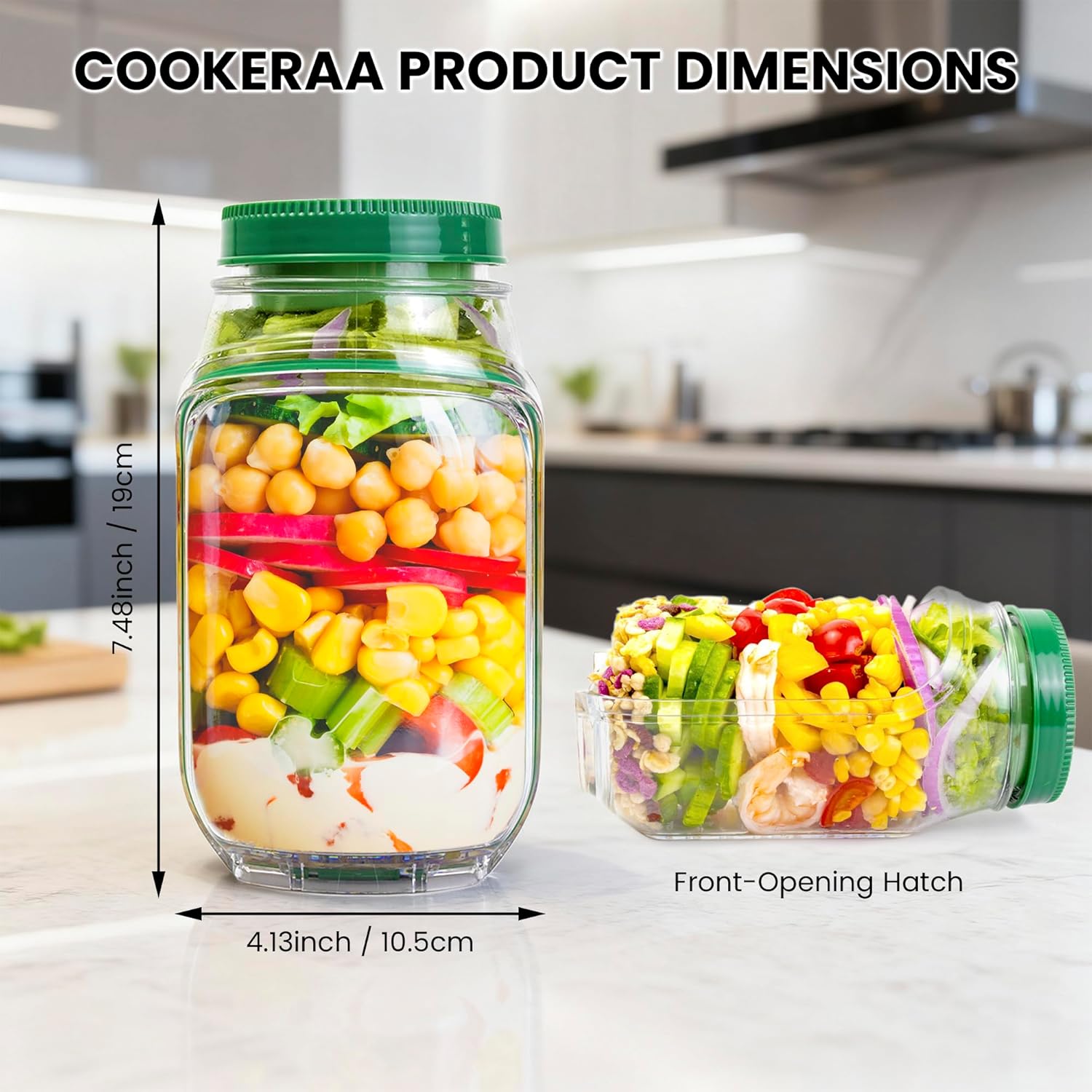 2-Pack 34oz Salad Jar Containe - Meal Prep Ideas のレビューと価格