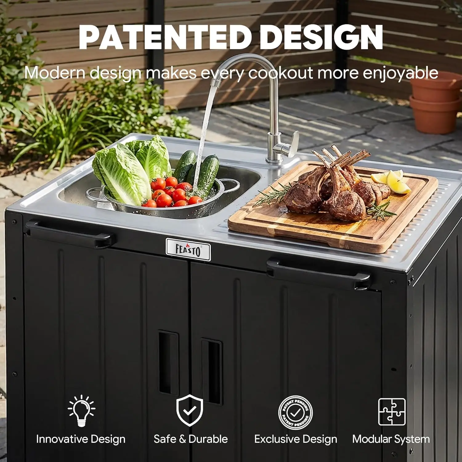 Outdoor Kitchen Island with St - Meal Prep Chef のレビューと価格