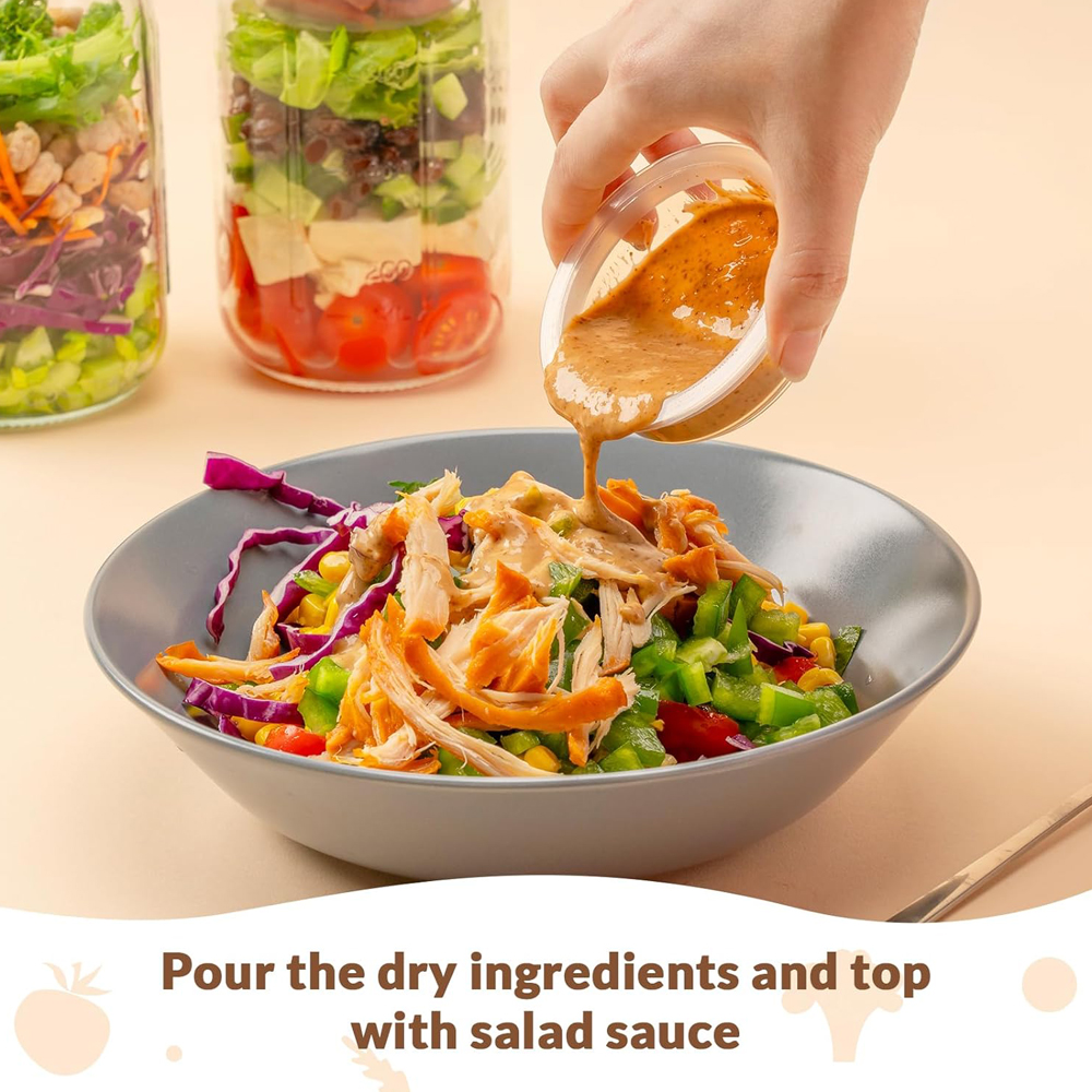 4 Pack Glass Salad Jars with L - Meal Prep Jar Salad のレビューと価格