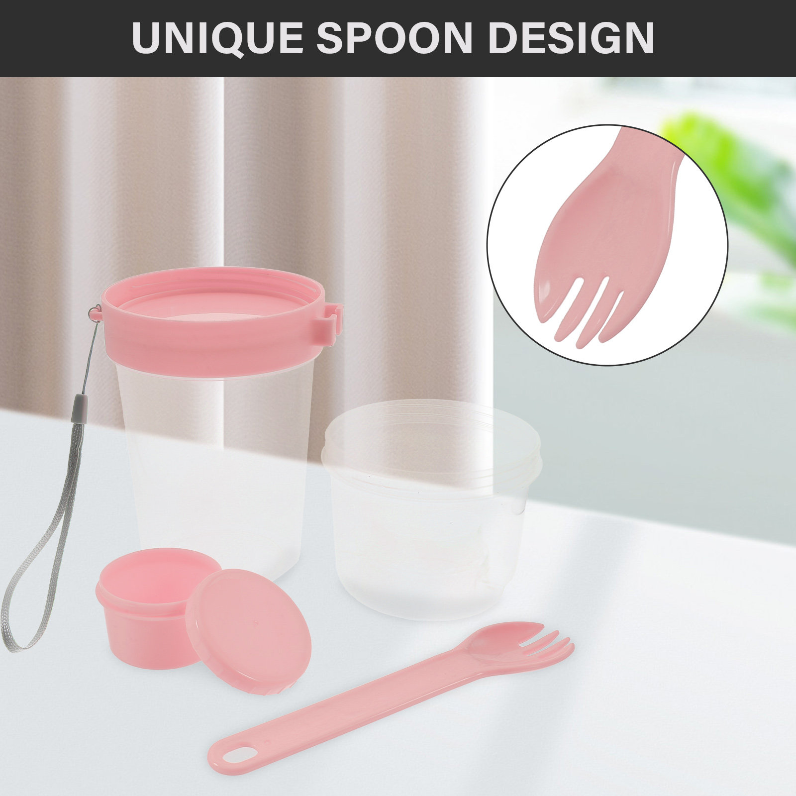 1Set Double-Layer Portable Sal - Meal Prep Jar Salad のレビューと価格