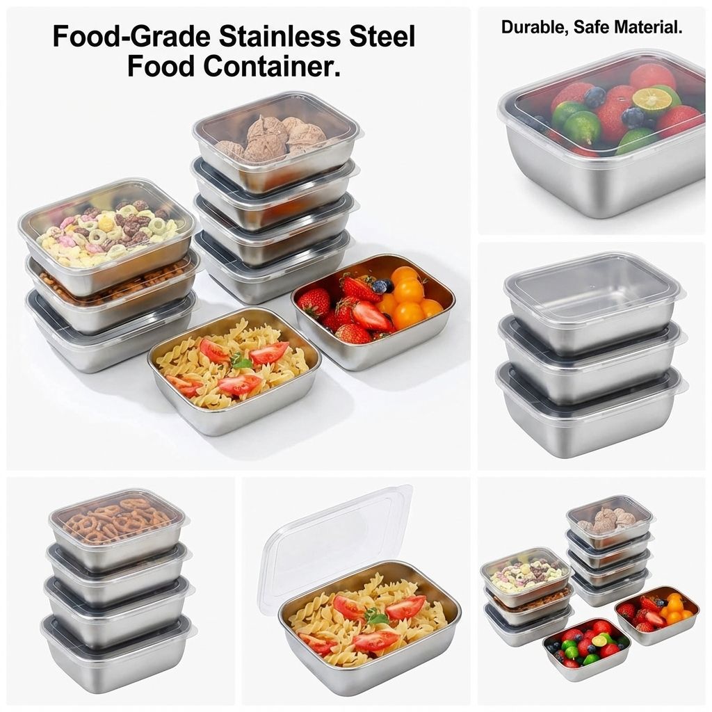 5PCS Stainless Steel Food Stor - Meal Prep List のレビューと価格