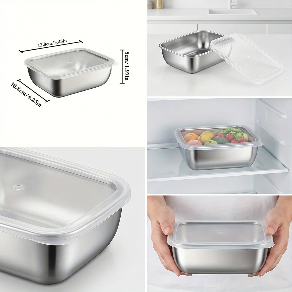 5PCS Stainless Steel Food Stor - Meal Prep List のレビューと価格