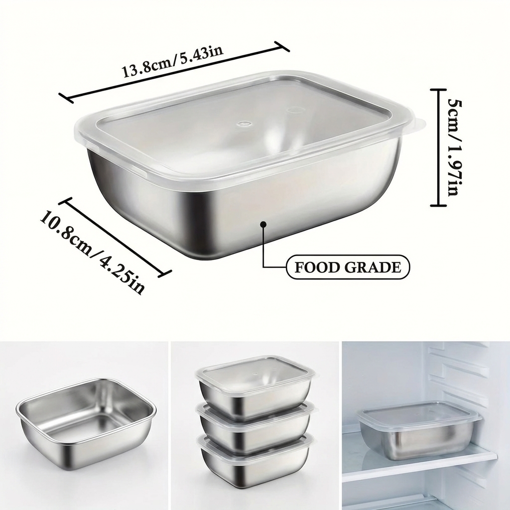 5PCS Stainless Steel Food Stor - Meal Prep List のレビューと価格