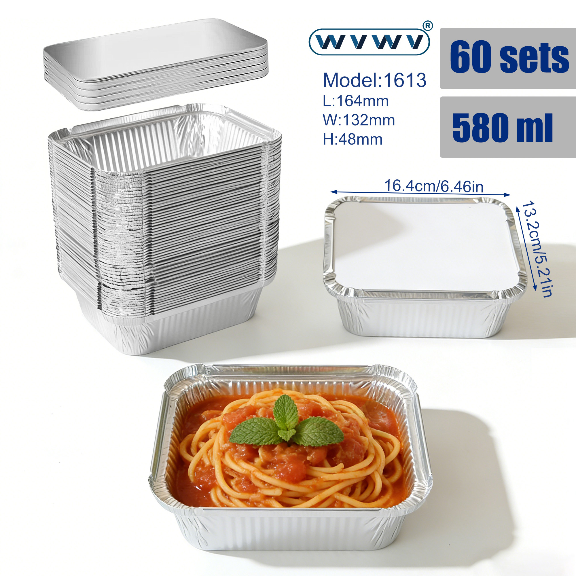 60Pcs 560ml Disposable Aluminu - Meal Prep Restaurant のレビューと価格