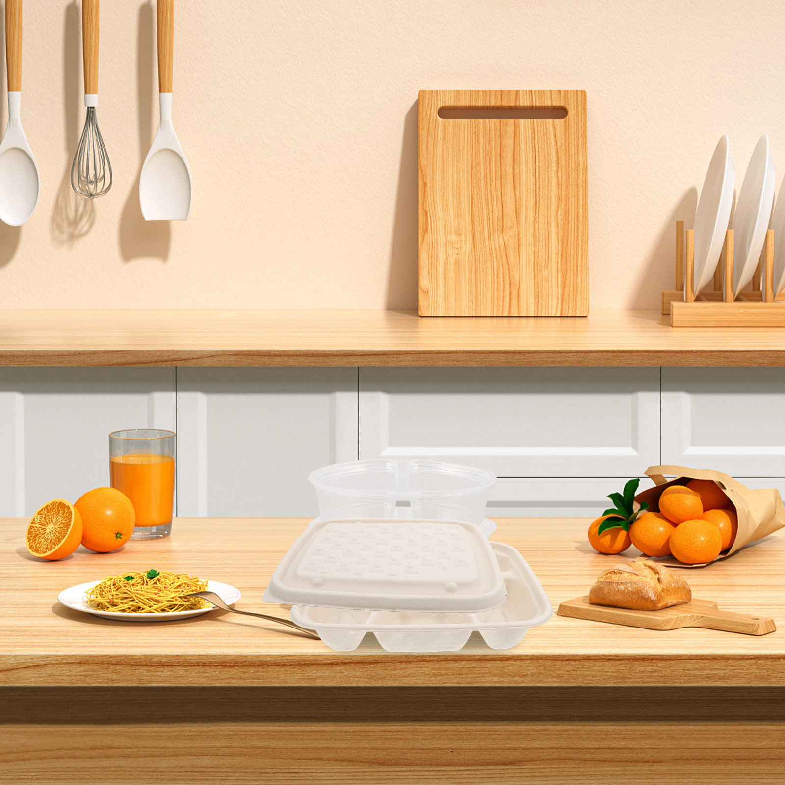 10Pcs Disposable Divided Food  - Meal Prep Restaurant のレビューと価格