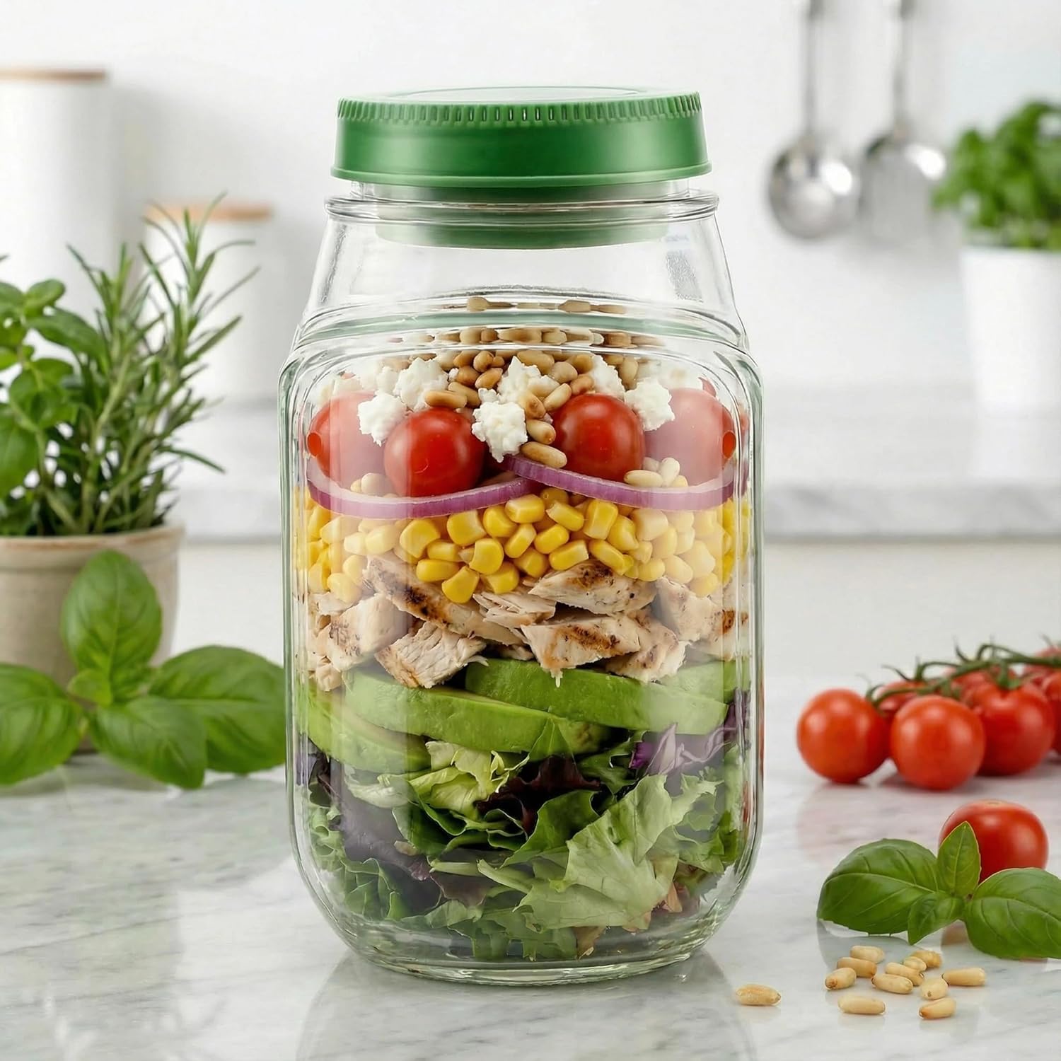 Salad Jar with Side Opening, M - Meal Prep Jar Salad のレビューと価格