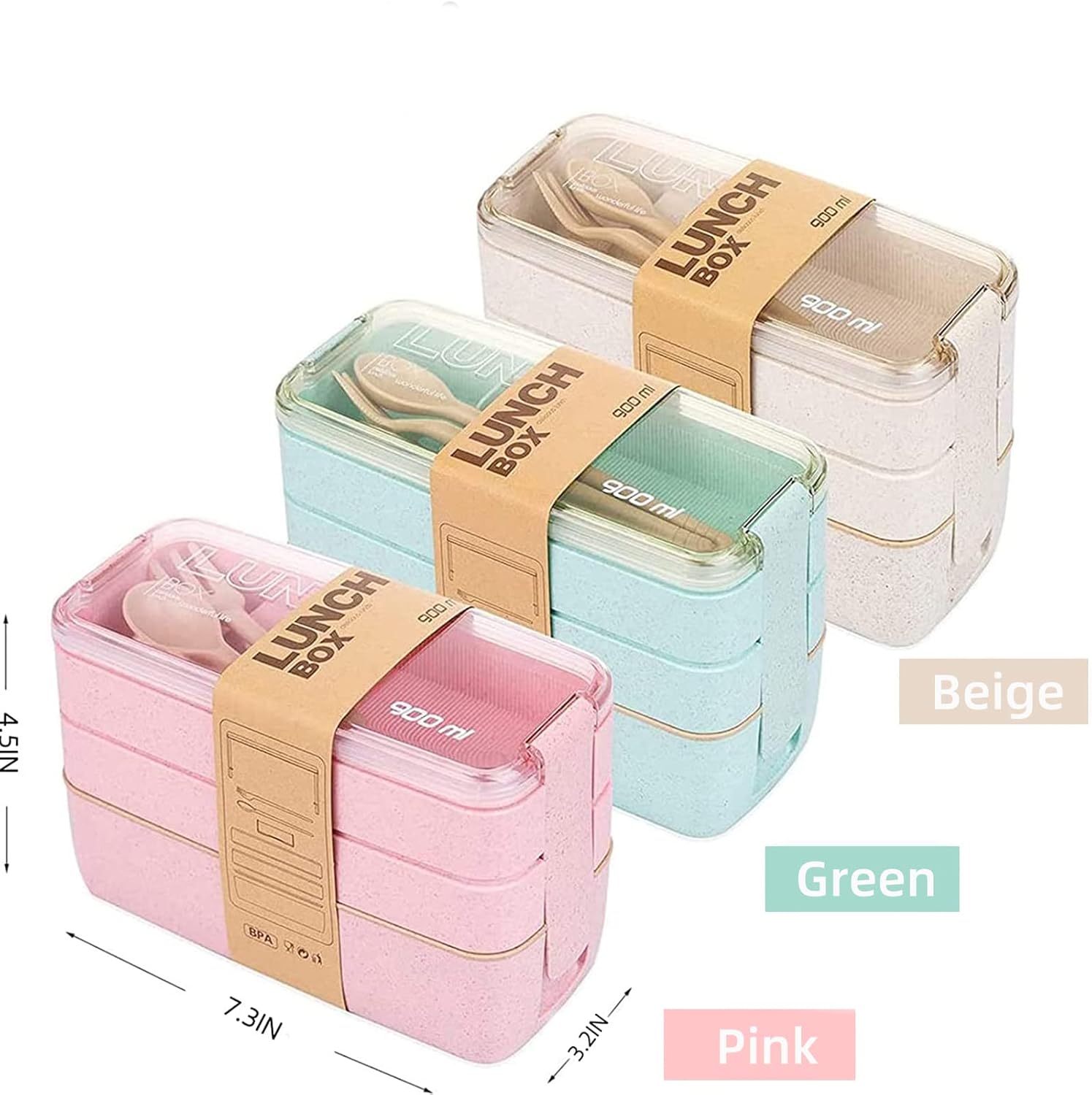 Rarapop 3 Pack Stackable Bento - Meal Prep Japanese のレビューと価格