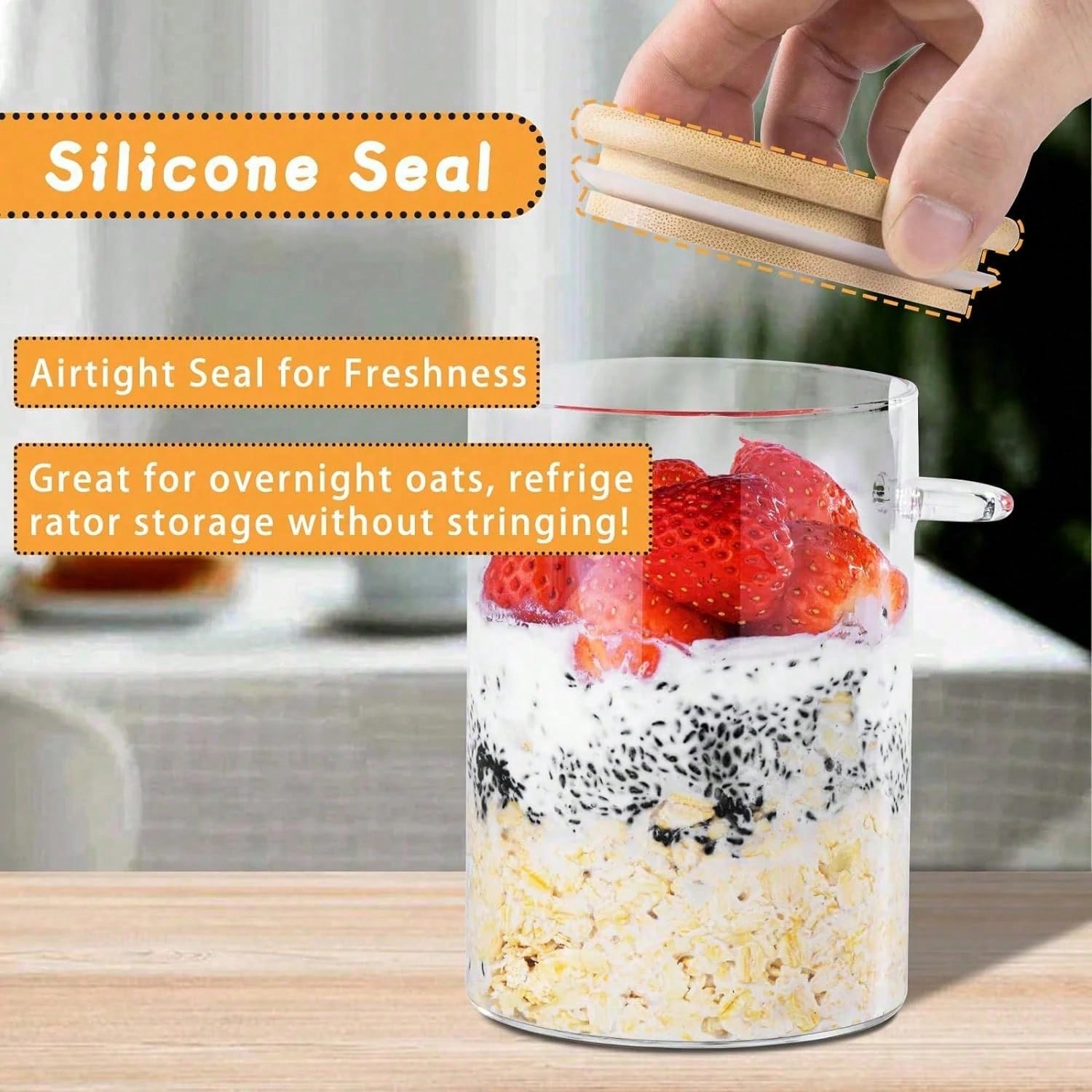 4 Pack Overnight Oats Containe - Meal Prep Jar Salad のレビューと価格