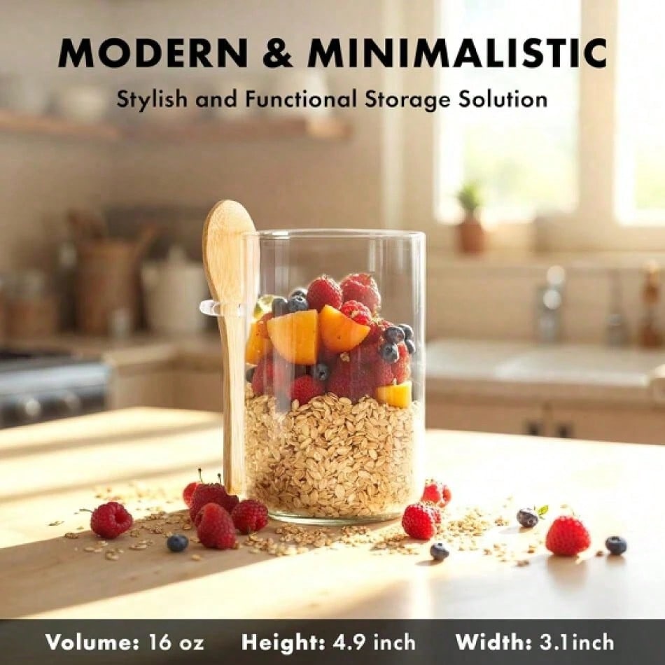 4 Pack Overnight Oats Containe - Meal Prep Jar Salad のレビューと価格