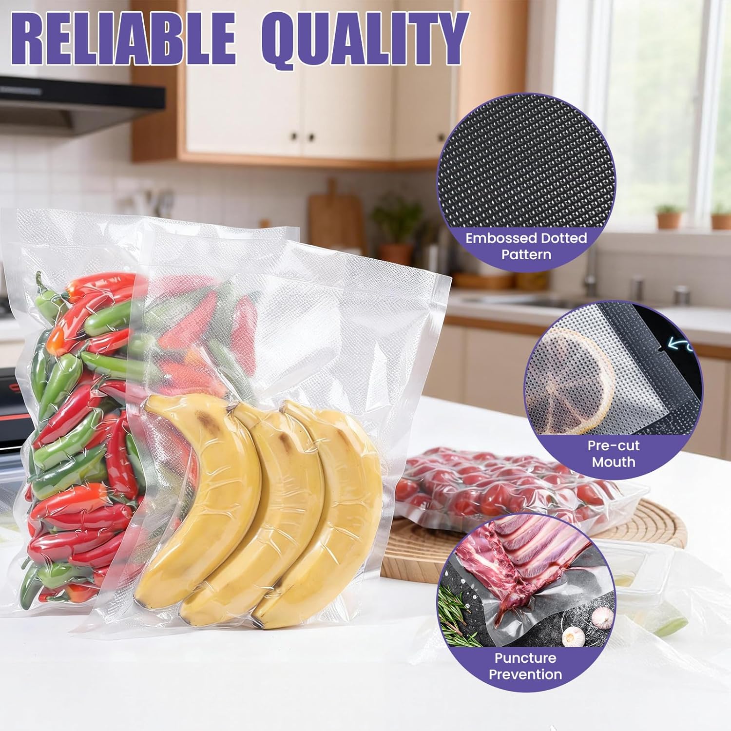 200 Vacuum Sealer Bags 6x10in  - Meal Prep List のレビューと価格