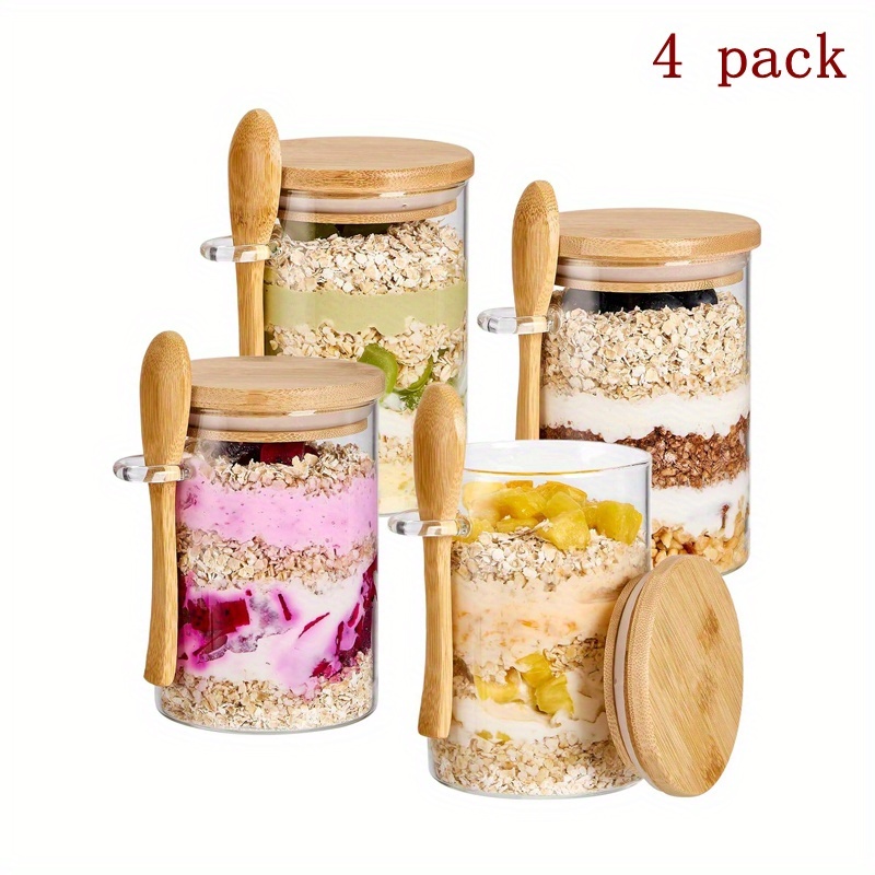 4/6pcs Dessert Bowl, Overnight - Meal Prep Jar Salad のレビューと価格