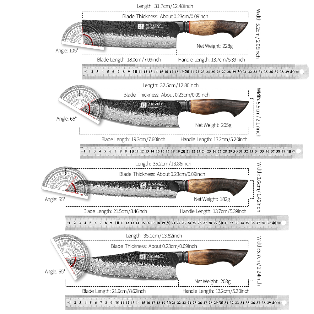 XINZUO Eight-piece Kitchen Kni - Meal Prep Chef のレビューと価格